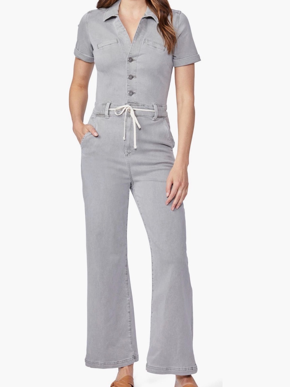 PAIGE Carly Jumpsuit in Light Green Haze — Size 2